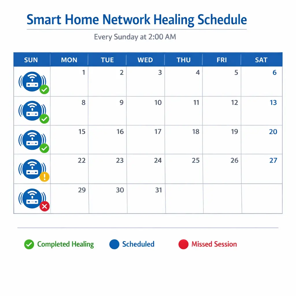 Calendar graphic showing recommended healing schedule