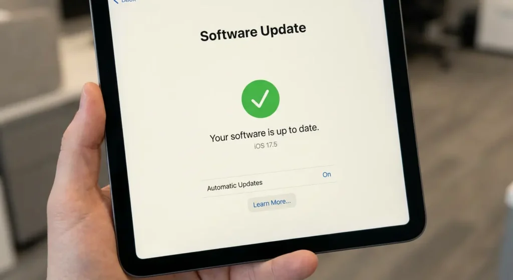 Screenshot showing iOStvOS update screen with latest version