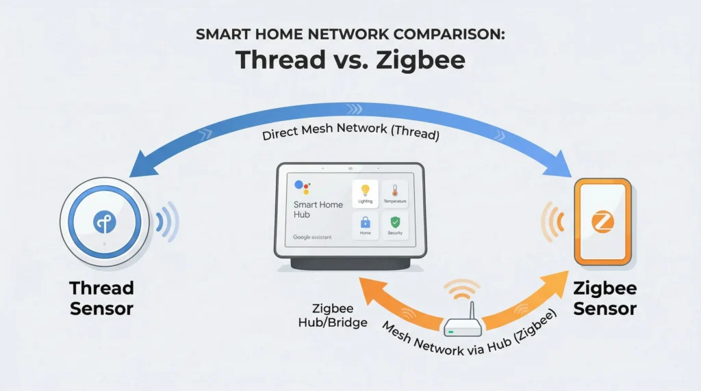 Google Home routine delay Thread vs Zigbee comparison
