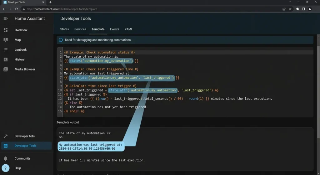 Using Home Assistant Developer Tools templates to identify broken automations after entity renaming