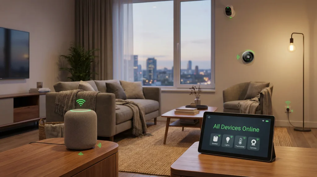 Fully functional smart home network with all devices online after successful DNS configuration