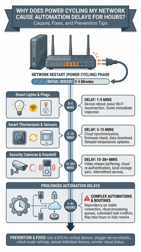 power cycling network automation delays