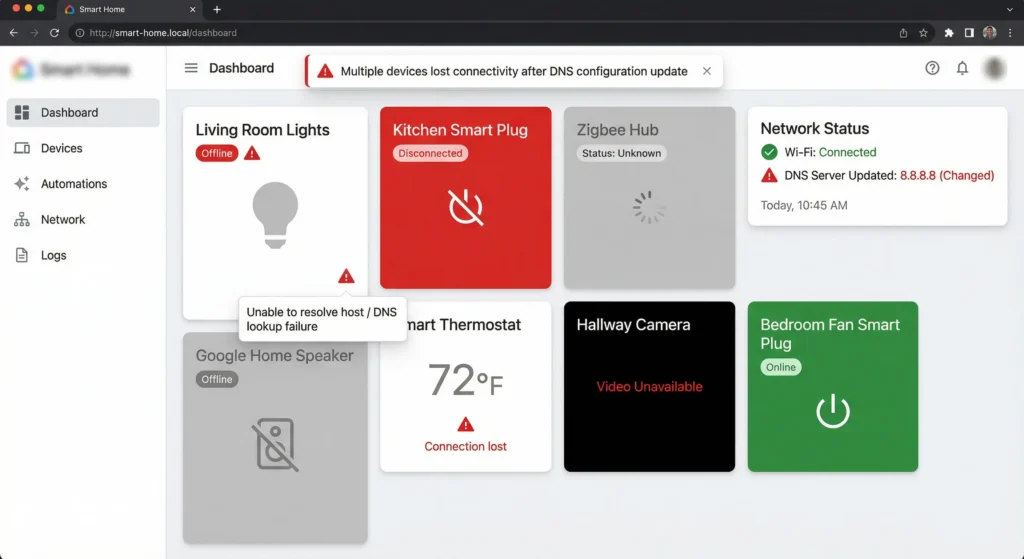 switching DNS providers break smart home